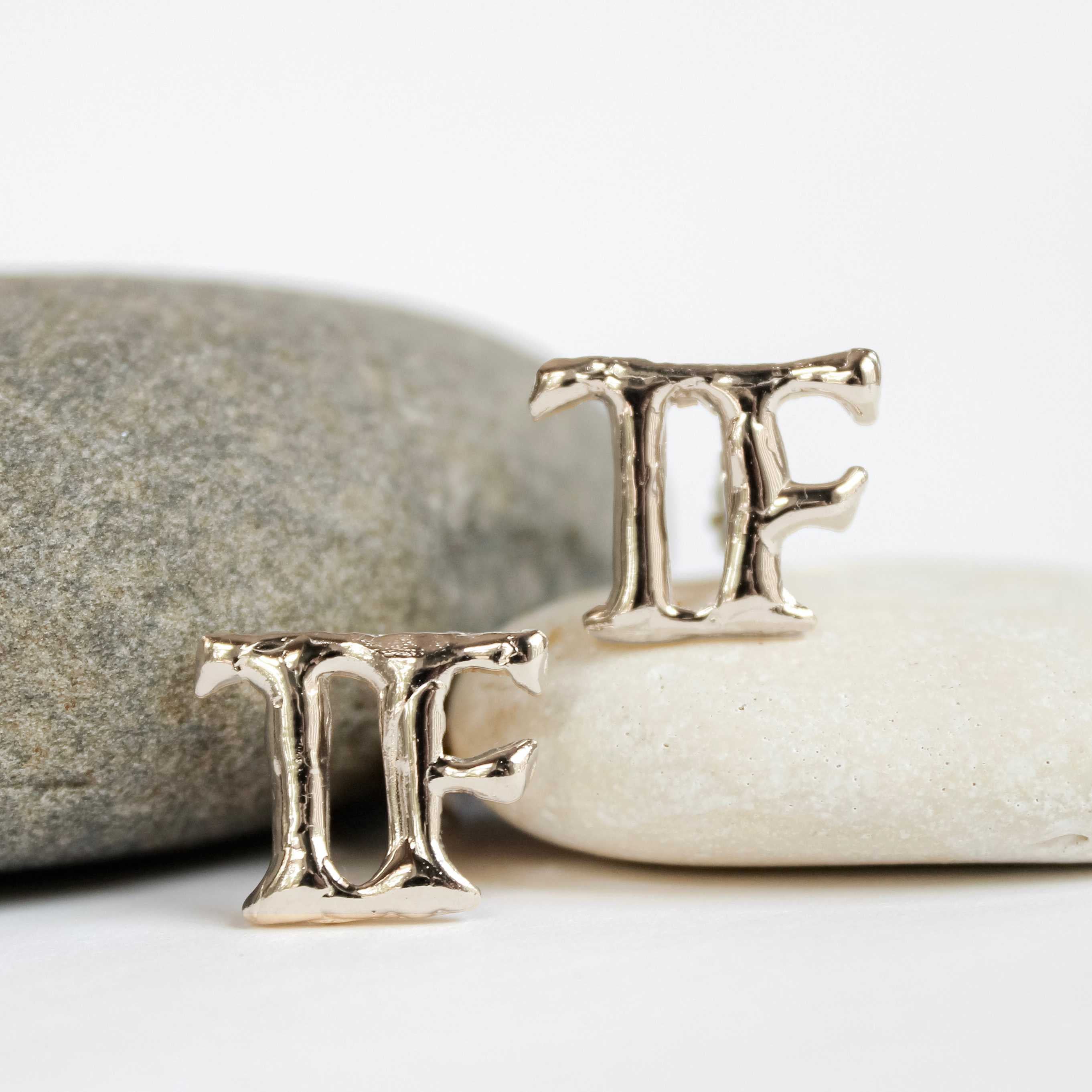 Gold and Silver outlet Initial Cufflinks