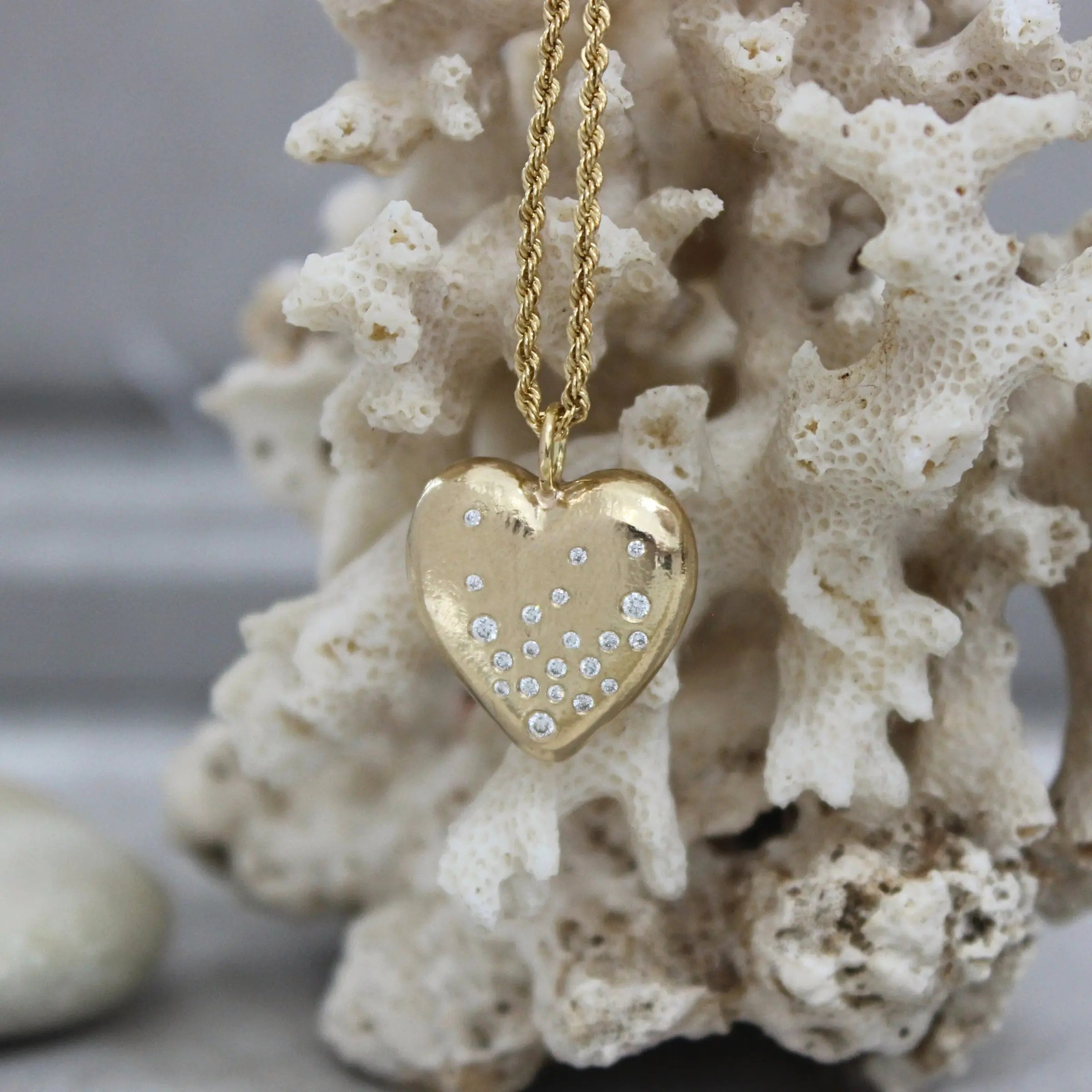 Diamond Drip Heart Pendant Mary Frances Maker