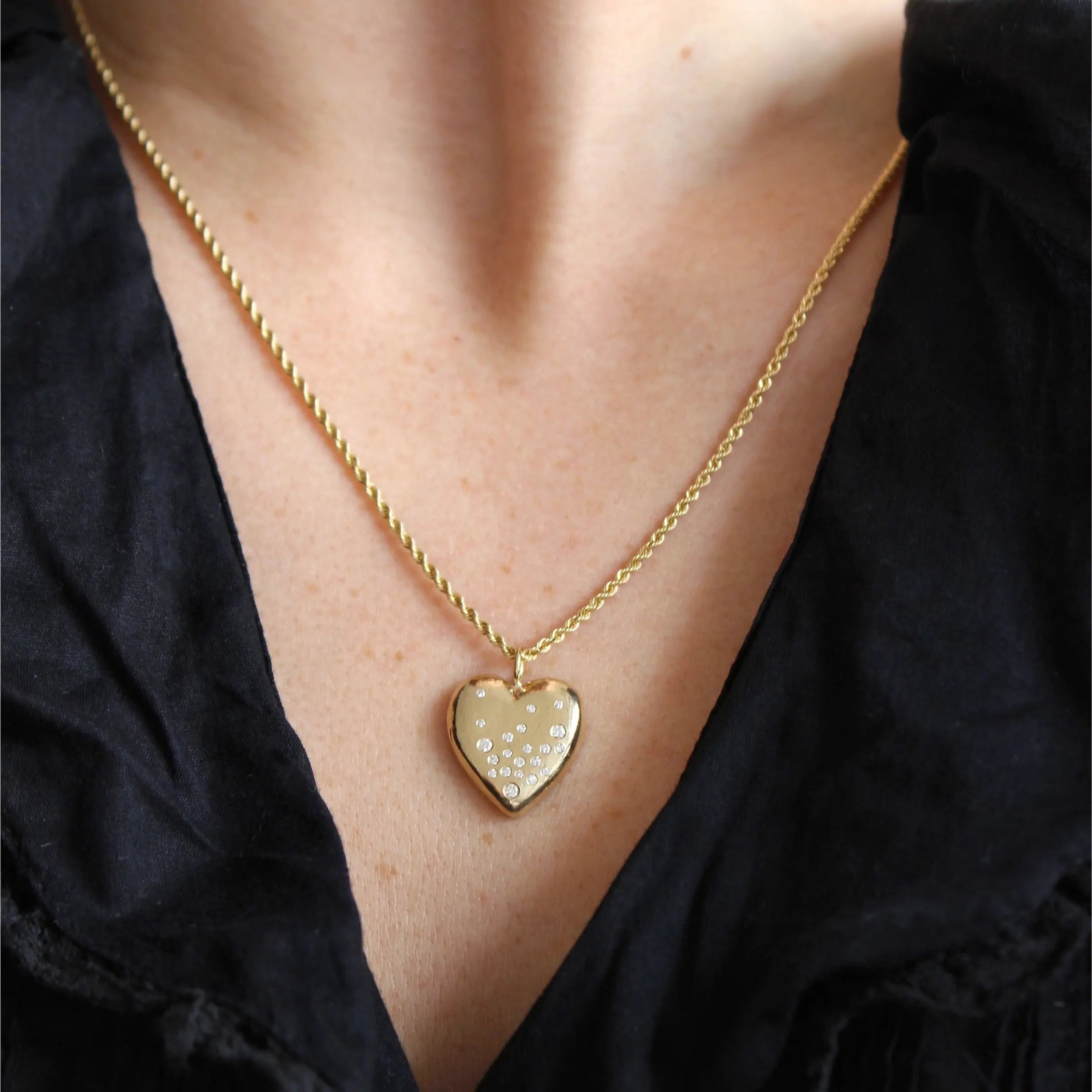 Diamond Drip Heart Pendant Mary Frances Maker