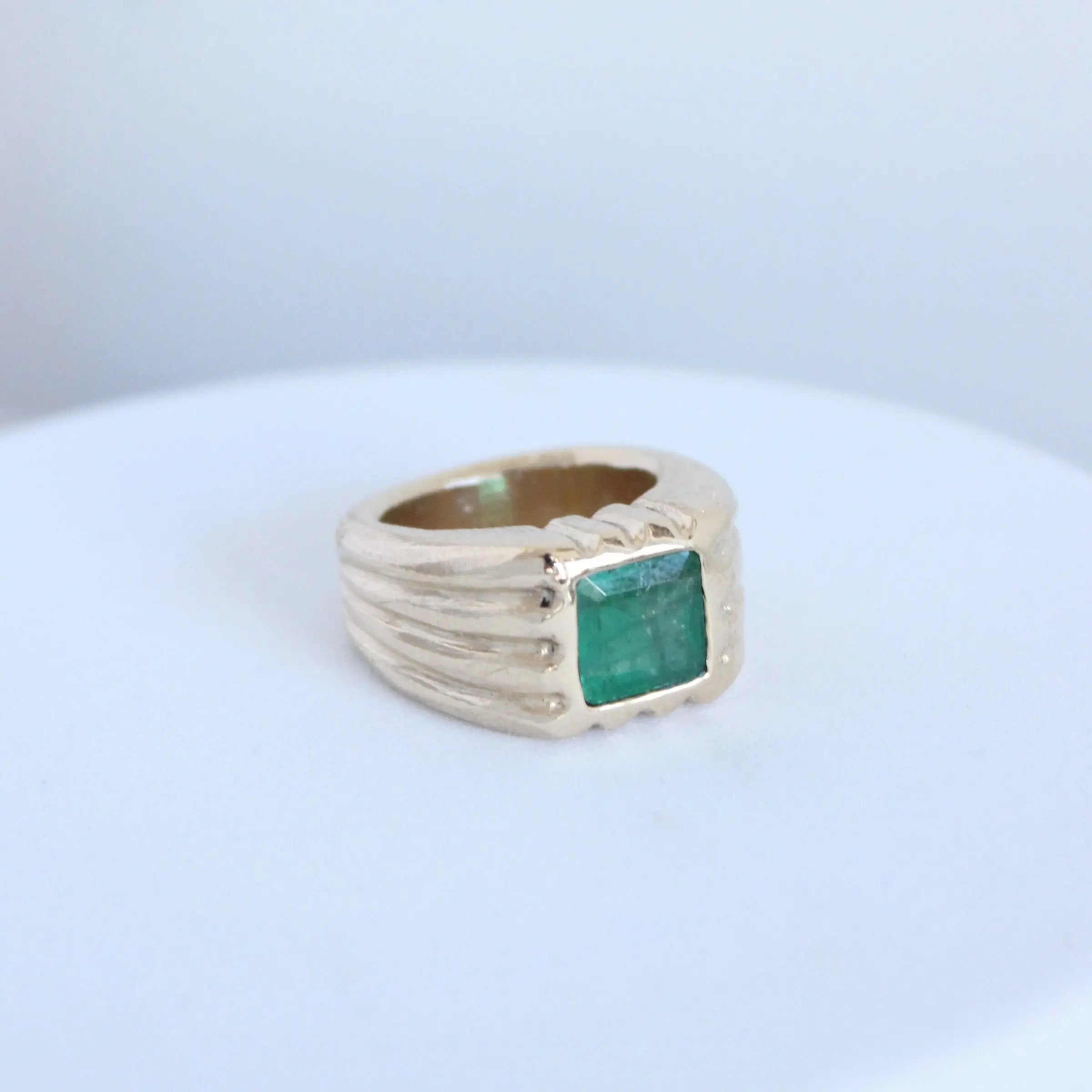 Emerald Ridged Ring Mary Frances Maker