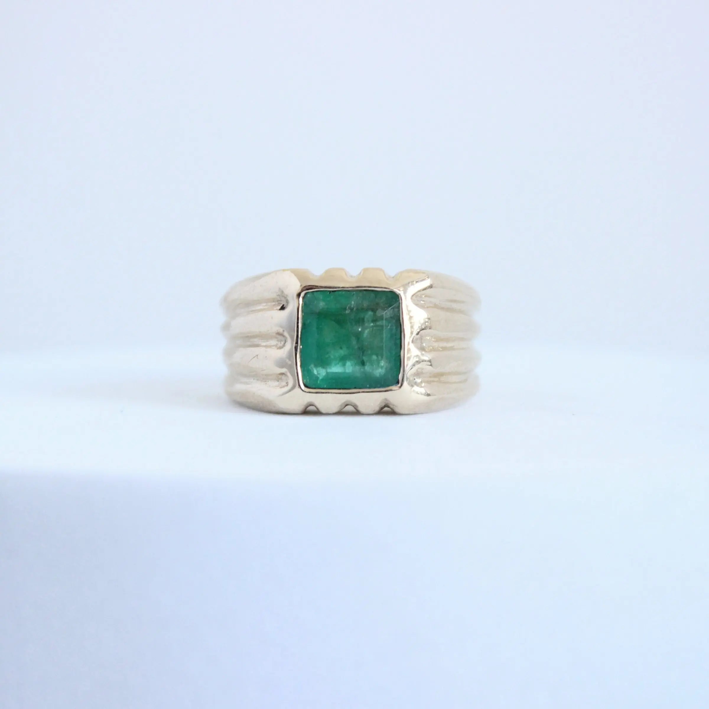 Emerald Ridged Ring Mary Frances Maker