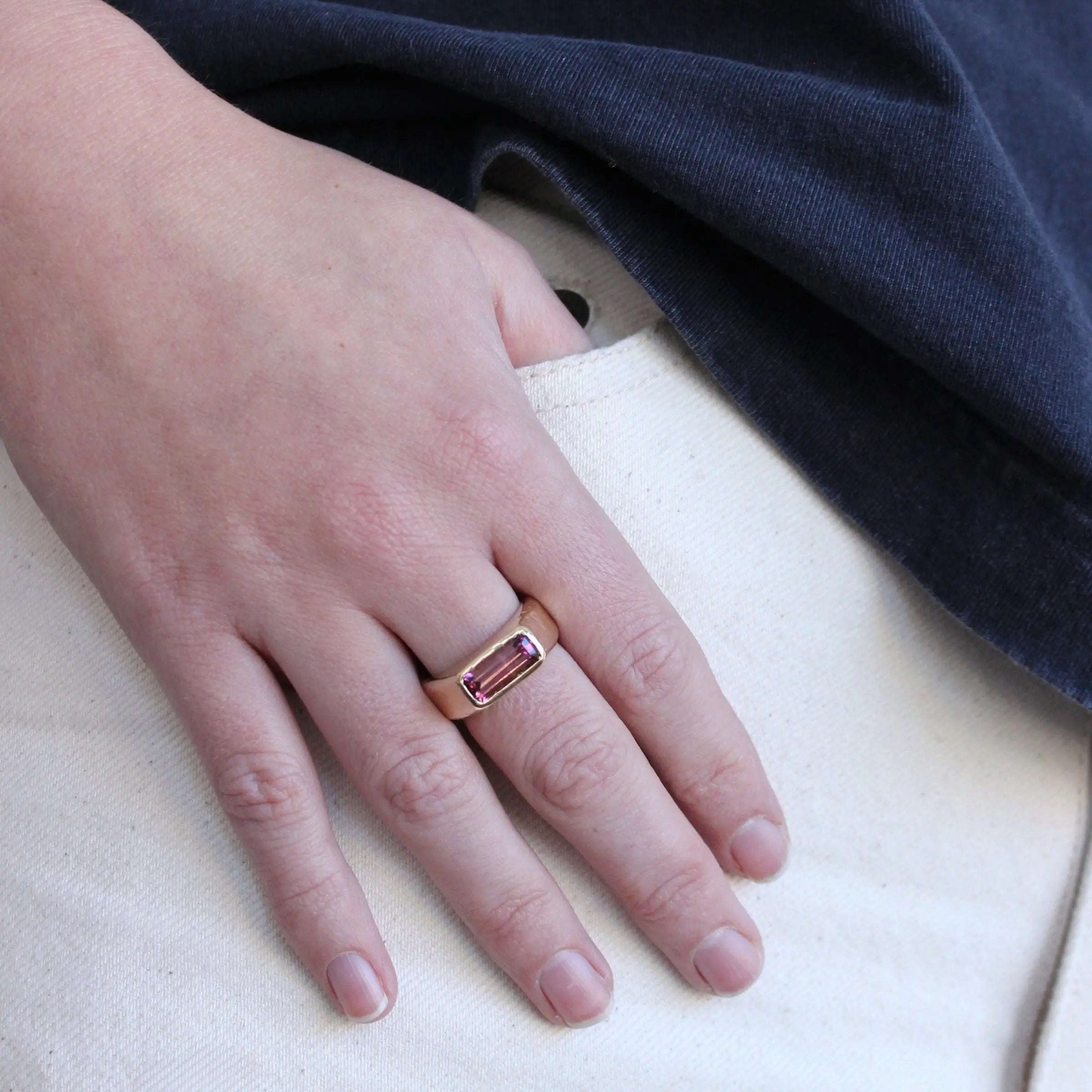 Pink Tourmaline Stacking Ring Mary Frances Maker