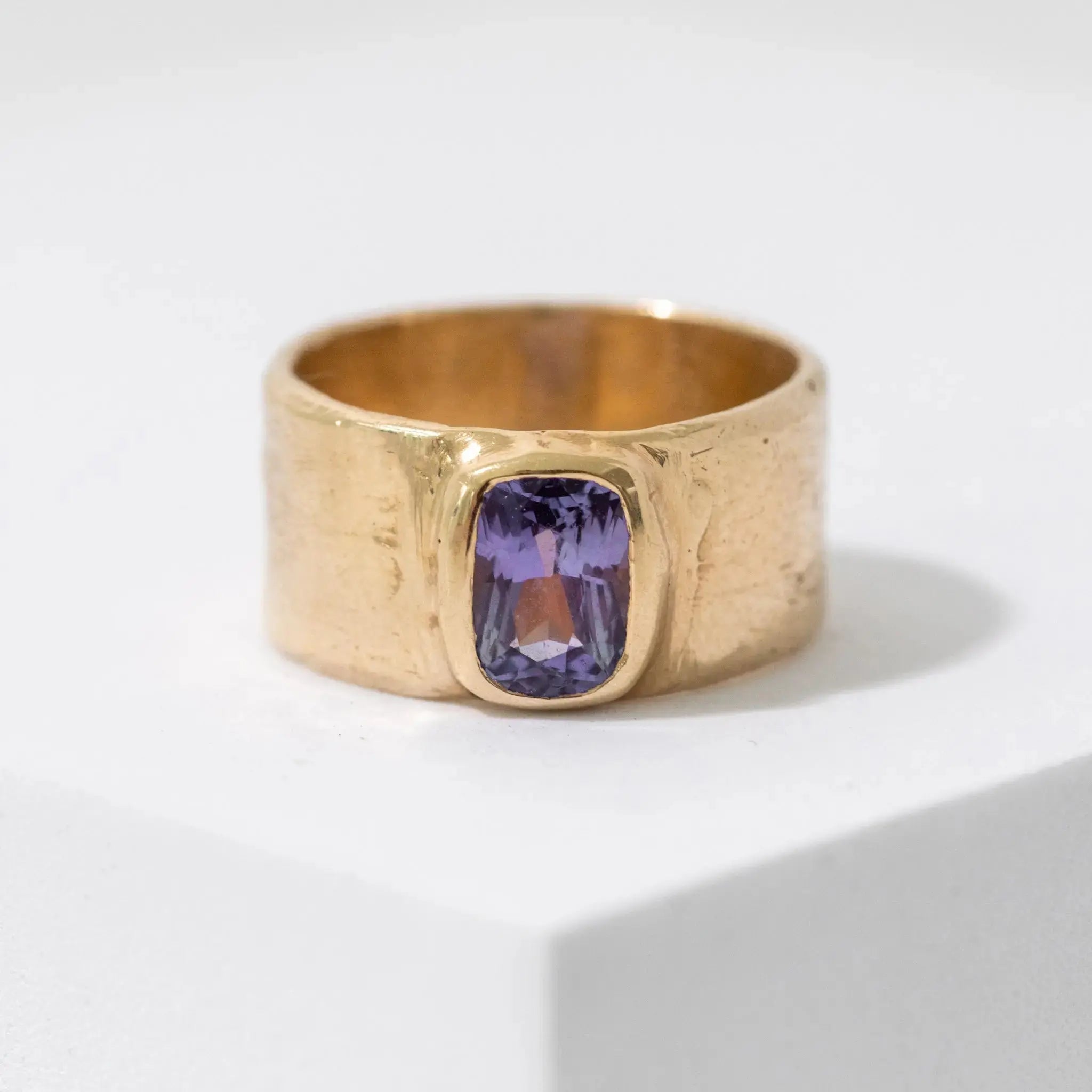 RTS Cigar Band Ring, Lavender Sapphire Mary Frances Maker