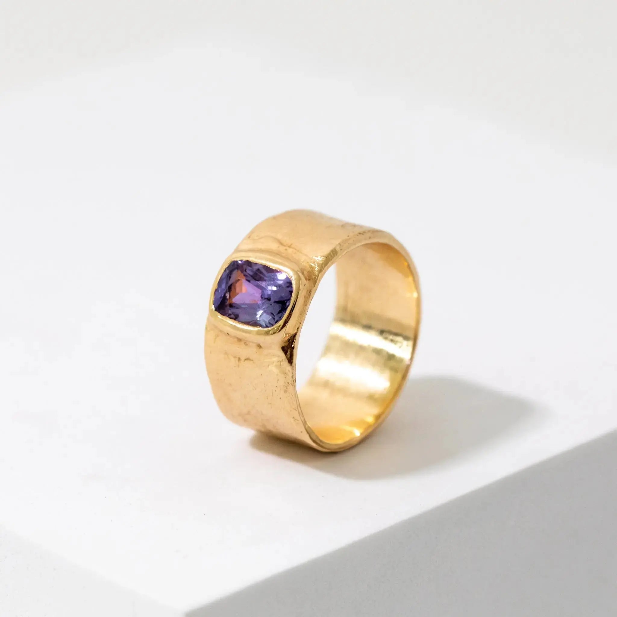 RTS Cigar Band Ring, Lavender Sapphire Mary Frances Maker